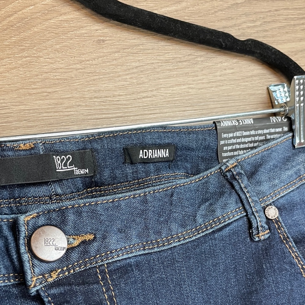 NWT 1822 Ankle Skinny Jeans Size 24W Mid High Rise Dark Wash Denim Stretchy - Picture 3 of 11